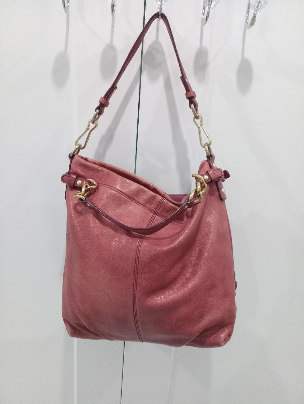 🎀 RARE Coach Limited Edition Brooke Hobo Bag – Cranberry/Dusty Rose (14141) ✨